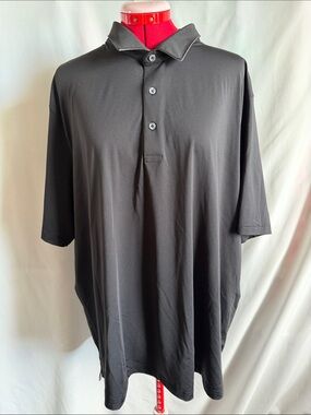 Puma Black Short-Sleeve Polo with Button Placket